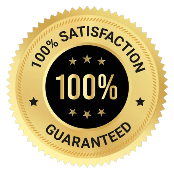 100% satisfaction guaranteed — Falcon's Iron Design seal