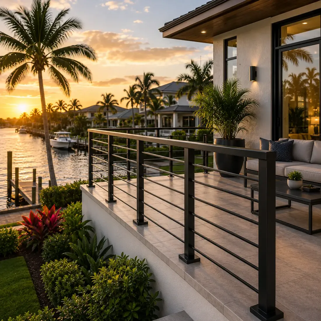 Square tubing railing with vertical pickets